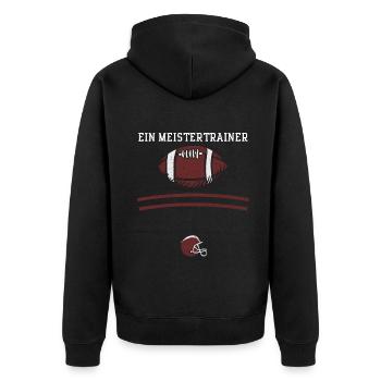 Ein Meistertrainer - Football - Unisex Premium Bio Zip Hoodie - Schwarz - Hinten - Nico (187cm)