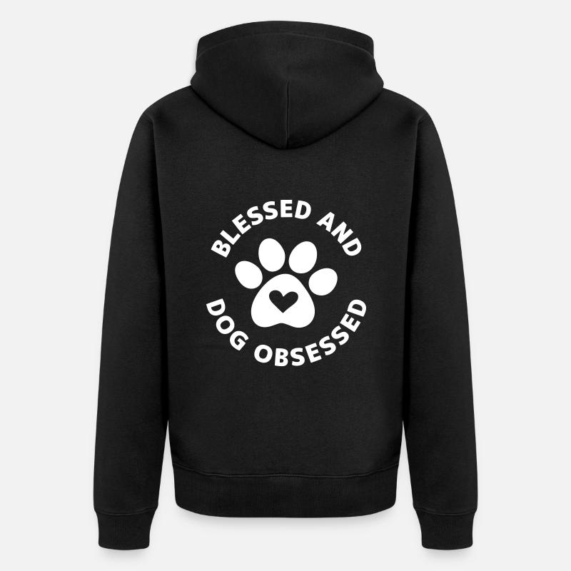 Béni et obsédé par les chiens - Veste à capuche bio Premium Unisexe - noir