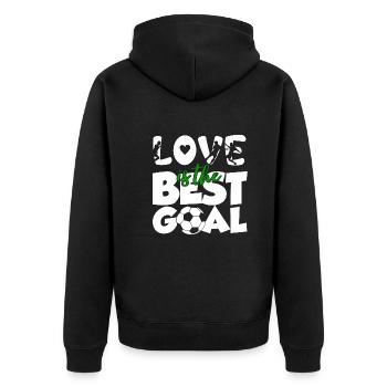 February 14 Valentine's Day Gift Soccer Coach - Unisex Premium Organic Zip Hoodie - black - Back - Nico (187cm)