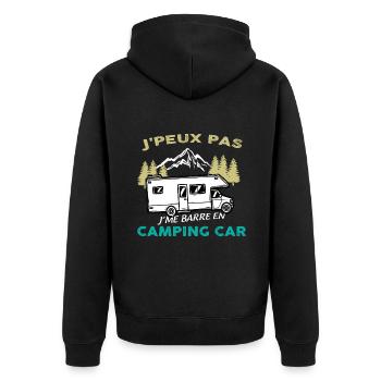 Camping-car camping-cariste - Veste à capuche bio Premium Unisexe - noir - Dos - Nico (187cm)
