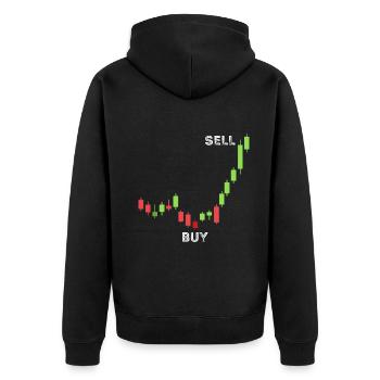 Day Trading Stock Market Trader Aktienhändler Inve - Unisex Premium Bio Zip Hoodie - Schwarz - Hinten - Nico (187cm)