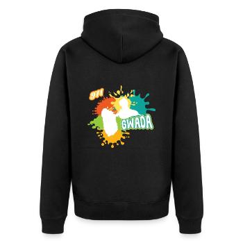 Belle idee cadeau carte de la guadeloupe 971 gwada - Veste à capuche bio Premium Unisexe - noir - Dos - Nico (187cm)