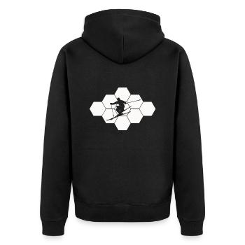 Ski Geschenkidee Skidesign Tshirt - Unisex Premium Bio Zip Hoodie - Schwarz - Hinten - Nico (187cm)