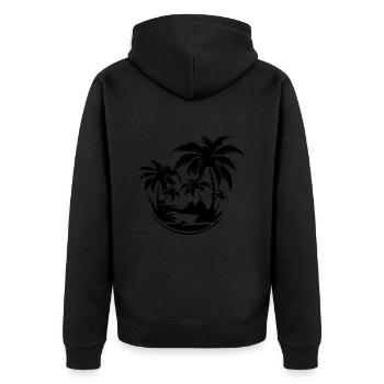 Island Summer Palm Beach - Unisex Premium Organic Zip Hoodie - black - Back - Nico (187cm)