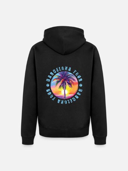 Barcelona Tour Bunt - Unisex Premium Bio Zip Hoodie - Schwarz