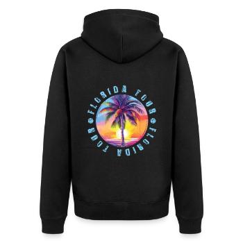 Tour de Floride Coloré - Veste à capuche bio Premium Unisexe - noir - Dos - Nico (187cm)
