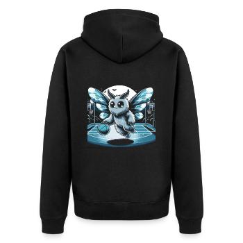 Mothman Point Pleasant Basketball Cryptid - Unisex Premium Organic Zip Hoodie - black - Back - Nico (187cm)