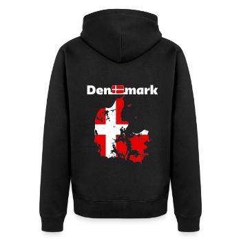 drapeau Danemark drapeau Danemark drapeau Danemark - Veste à capuche bio Premium Unisexe - noir - Dos - Nico (187cm)