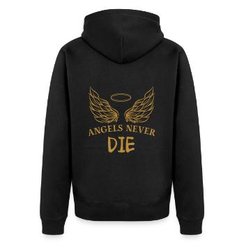 LES ANGES NE MEURENT JAMAIS - Veste à capuche bio Premium Unisexe - noir - Dos - Nico (187cm)