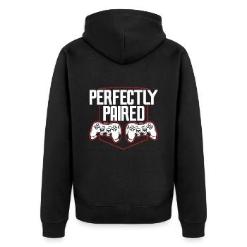 Valentinstag Gaming 14. Februar Videospiel - Unisex Premium Bio Zip Hoodie - Schwarz - Hinten - Nico (187cm)