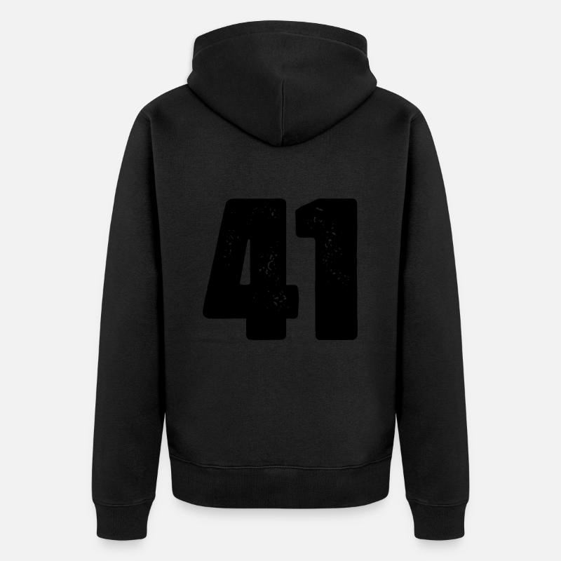 Maillot à 41 numéros - Veste à capuche bio Premium Unisexe - noir