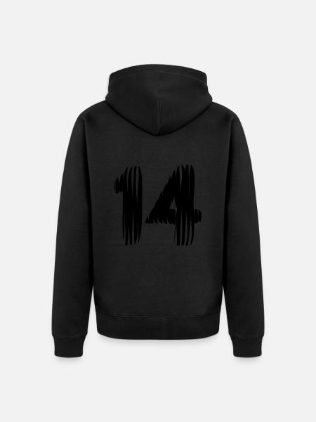 14 number jersey - Unisex Premium Organic Zip Hoodie - black