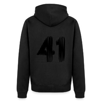 Maillot à 41 numéros - Veste à capuche bio Premium Unisexe - noir - Dos - Nico (187cm)