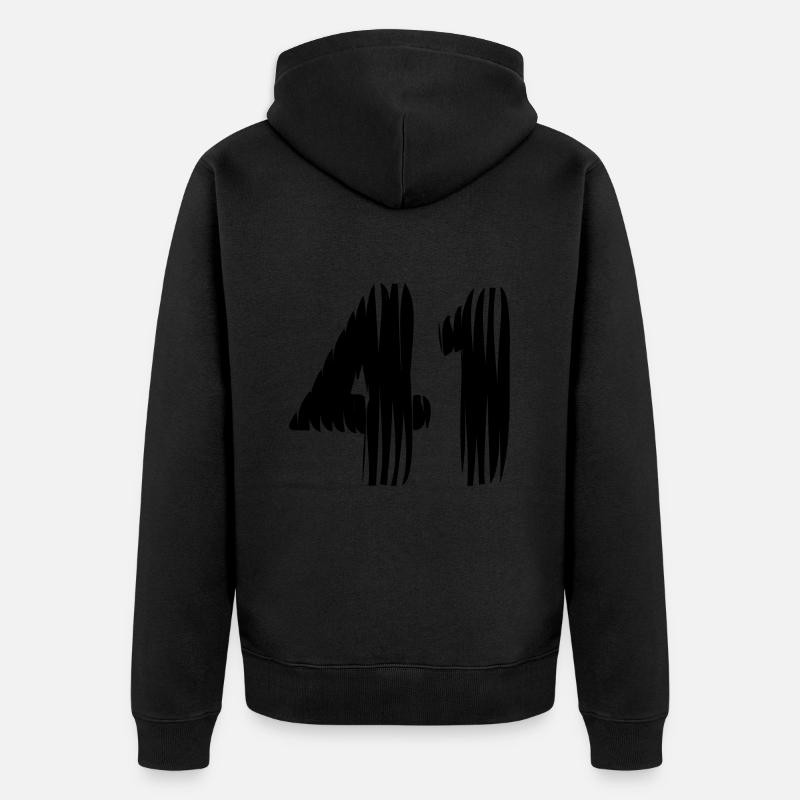 Maillot à 41 numéros - Veste à capuche bio Premium Unisexe - noir