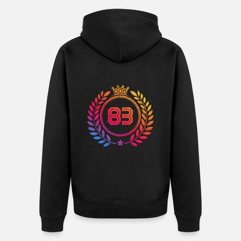 83 Couronne numérique - Veste à capuche bio Premium Unisexe - noir