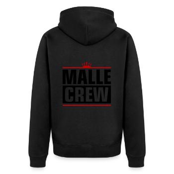 Malle Crew - Unisex Premium Organic Zip Hoodie - black - Back - Nico (187cm)