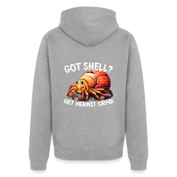 Cute Hermit Crab Crab Crustaceans - Unisex Premium Organic Zip Hoodie - heather grey - Back - Nico (187cm)