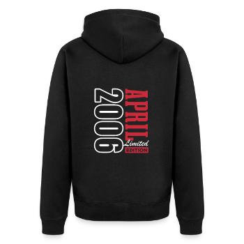 Edition Limitée Avril 2006 - Anniversaire - Veste à capuche bio Premium Unisexe - noir - Dos - Nico (187cm)