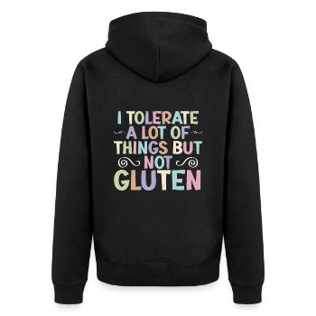 Intolérance au gluten sans gluten maladie cœliaque - Veste à capuche bio Premium Unisexe - noir - Dos - Nico (187cm)