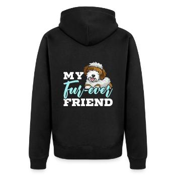 Chien Sheepadoodle mignon - Veste à capuche bio Premium Unisexe - noir - Dos - Nico (187cm)