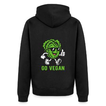 Salade - Go Vegan - Régime végétalien - Veste à capuche bio Premium Unisexe - noir - Dos - Nico (187cm)
