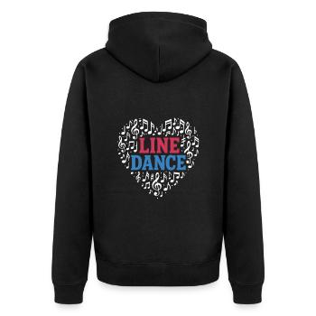 Danse en ligne - Danse avec le cœur - Musique Cadeau - Veste à capuche bio Premium Unisexe - noir - Dos - Nico (187cm)