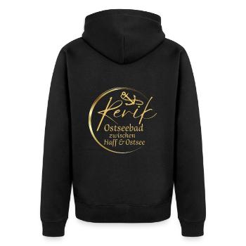 Rerik- Ostseebad zwischen Haff & Ostsee - Unisex Premium Bio Zip Hoodie - Schwarz - Hinten - Nico (187cm)