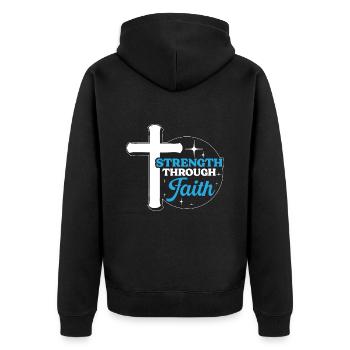 Team Jesus Christ Christianity Religion Christ - Unisex Premium Organic Zip Hoodie - black - Back - Nico (187cm)