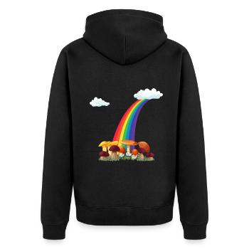 cueillette de champignons d’automne cueilleur de champignons arc-en-ciel - Veste à capuche bio Premium Unisexe - noir - Dos - Nico (187cm)