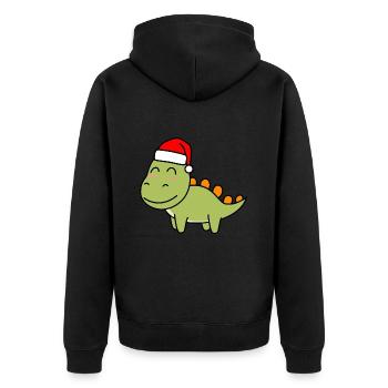 Dinosaure stégosaure Noël Noël - Veste à capuche bio Premium Unisexe - noir - Dos - Nico (187cm)