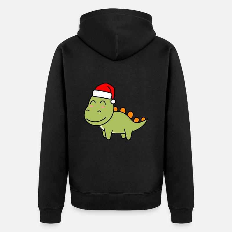 Dinosaure stégosaure Noël Noël - Veste à capuche bio Premium Unisexe - noir