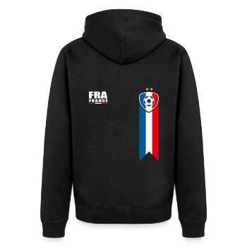 France championnat d europe football équipe france - Veste à capuche bio Premium Unisexe - noir - Dos - Nico (187cm)