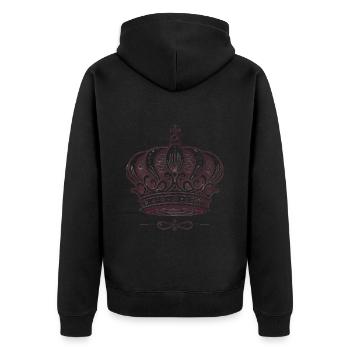 Christ Is King Crown Design - Unisex Premium Organic Zip Hoodie - black - Back - Nico (187cm)