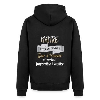 Maitre Formidable Cadeau Souvenir Instituteur - Veste à capuche bio Premium Unisexe - noir - Dos - Nico (187cm)