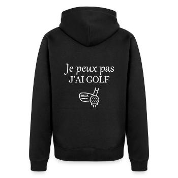 Je peux pas j ai golf - Veste à capuche bio Premium Unisexe - noir - Dos - Nico (187cm)