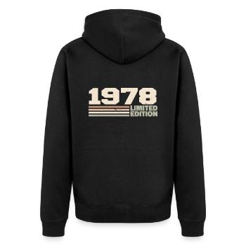 1978 Anniversary Gift 1978 Limited Edition 1978 - Unisex Premium Organic Zip Hoodie - black - Back - Nico (187cm)