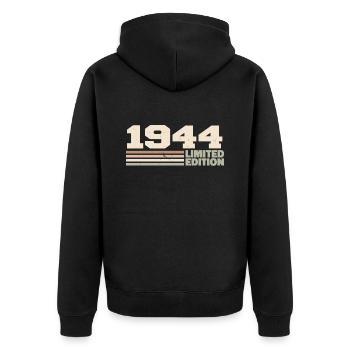1944 Cadeau Anniversaire 1944 édition limitée 1944 - Veste à capuche bio Premium Unisexe - noir - Dos - Nico (187cm)