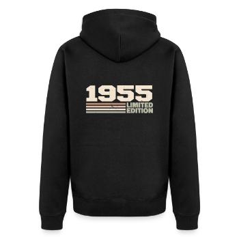 1955 Cadeau Anniversaire 1955 édition limitée 1955 - Veste à capuche bio Premium Unisexe - noir - Dos - Nico (187cm)