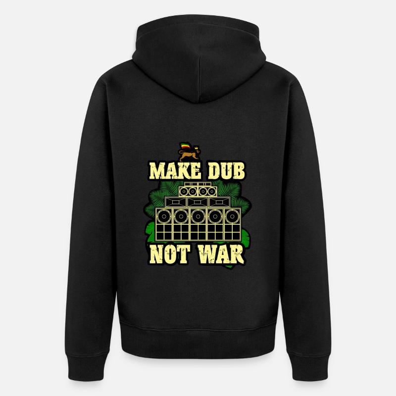 Make Dub Not War - Unisex Premium Bio Zip Hoodie - Schwarz