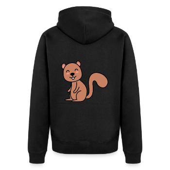 Squirrel Comic Animal - Unisex Premium Organic Zip Hoodie - black - Back - Nico (187cm)