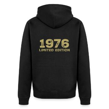 Cadeau D'anniversaire Nées En 1976 Vintage 1976 - Veste à capuche bio Premium Unisexe - noir - Dos - Nico (187cm)