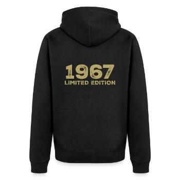 Cadeau D'anniversaire Nées En 1967 Vintage 1967 - Veste à capuche bio Premium Unisexe - noir - Dos - Nico (187cm)