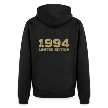 Birthday Gift Born In 1994 Vintage 1994 - Unisex Premium Organic Zip Hoodie - black - Back - Nico (187cm)