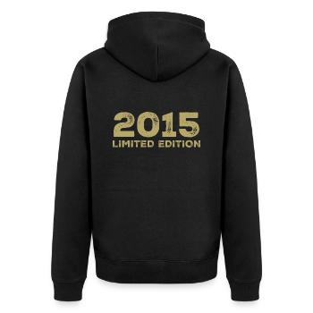 Birthday gift born in 2015 Vintage 2015 - Unisex Premium Organic Zip Hoodie - black - Back - Nico (187cm)