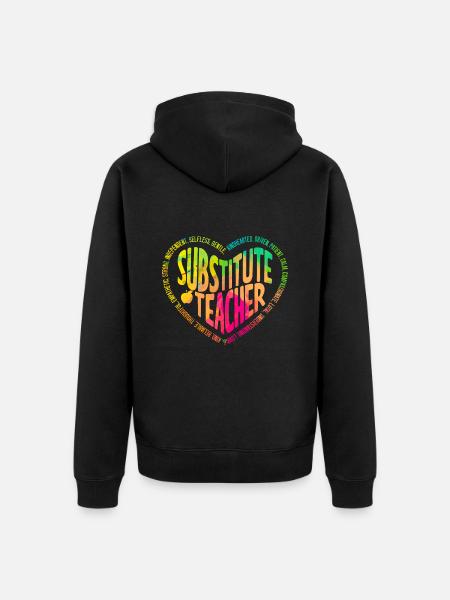 Cool Pride Passion Enseignant suppléant - Veste à capuche bio Premium Unisexe - noir