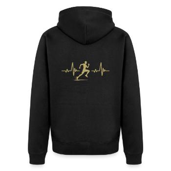 Battement de cœur du coureur - Veste à capuche bio Premium Unisexe - noir - Dos - Nico (187cm)