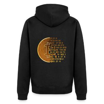 Bitcoin BTC Revolution - Crypto Gift Idea - Unisex Premium Organic Zip Hoodie - black - Back - Nico (187cm)