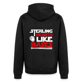 Baseball Player February 14 Valentine's Day Gift - Unisex Premium Organic Zip Hoodie - black - Back - Nico (187cm)