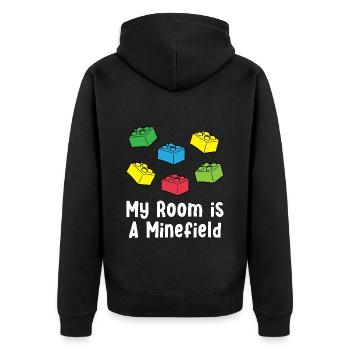 Brick Builder Brick Building Master Builder - Unisex Premium Organic Zip Hoodie - black - Back - Nico (187cm)