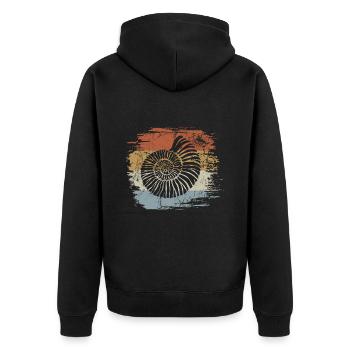 Archologie - Archäologe - Ausgrabung - Unisex Premium Bio Zip Hoodie - Schwarz - Hinten - Nico (187cm)